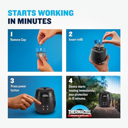 Thermacell Patio Shield Mosquito Repellent E-Series Rechargeable Repeller Bundle; 20’ Mosquito Protection Zone; Includes 240-Hour Repellent Refill; No Spray, Flame or Scent; Bug Spray Alternative — view 3