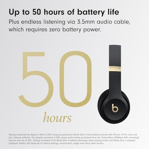 Beats Solo 4 - Wireless Bluetooth On-Ear Headphones, Apple & Android Compatible, Up to 50 Hours of Battery Life - Gold & Black — view 4