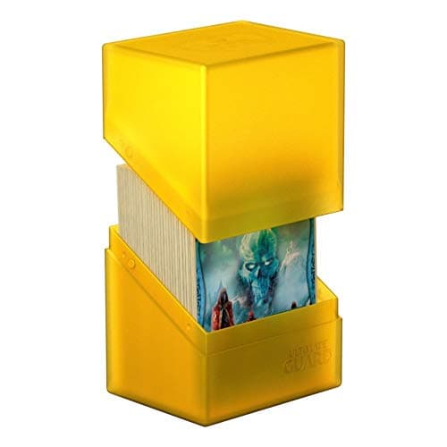 Ultimate Guard Boulder 80+ Classic, Deck Case for 80 Double-Sleeved TCG Cards, Amber, Secure & Durable Storage for Trading Card Games, Soft-Touch Finish