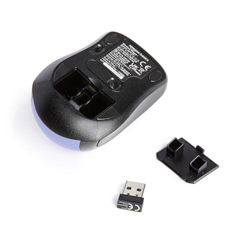 Amazon Basics 2.4 GHz Wireless Optical Computer Mouse with USB Nano Receiver, Portable, Easy Setup, Blue — view 3