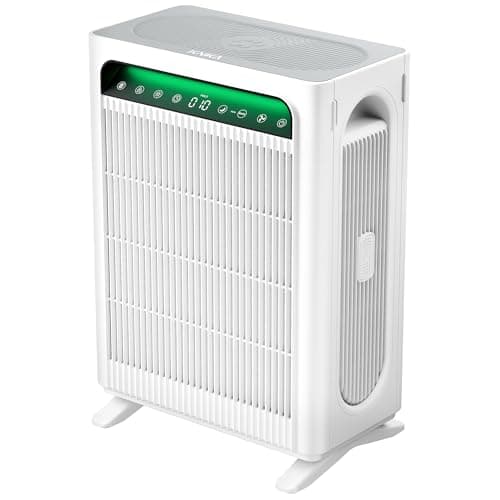 KNKA Air Purifier for Home Bedroom Large Room Up to 1,695 Ft² in 1 Hr, HEPA Sleep Mode Air Cleaner with Washable Pre-Filter, AQI Display, ECO Mode, Pet Mode for Pets, Dust, Pollen, APH4000, White