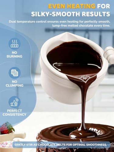 LUSHYUM Electric Chocolate Melting Pot with 2 Insert Pots, 4-Cup Chocolate — view 2