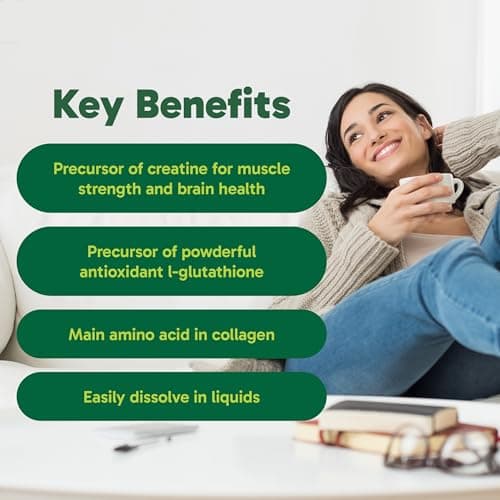 Organika Canadian-Made Glycine Powder - Proteinogenic Amino Acid - Aids Protein Synthesis, Collagen Formation, Joint and Muscle Health, Calming Effect - 450g — view 3