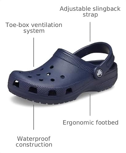 Crocs Kids Classic Clog (Toddler) - Clogs for Kids - Synthetic Upper - Ventilation Holes - Round Toe Navy 10 Toddler M — view 2
