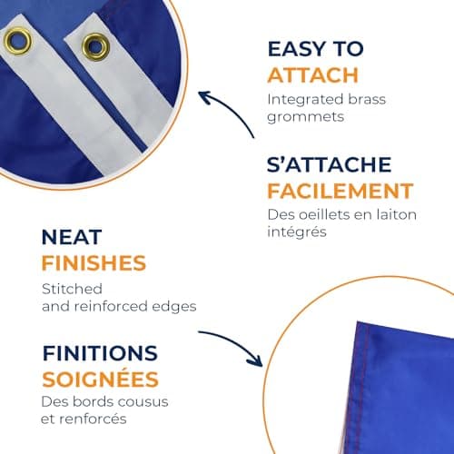 AZ FLAG - Free France 1940-1944 Flag - 150x90 Cm - 100D Polyester French Resistance - France Libre Banner with Two Metal Grommets - Fade Resistant - Vivid Colors - 3' x 5' Feet - 3x5 Ft — view 3