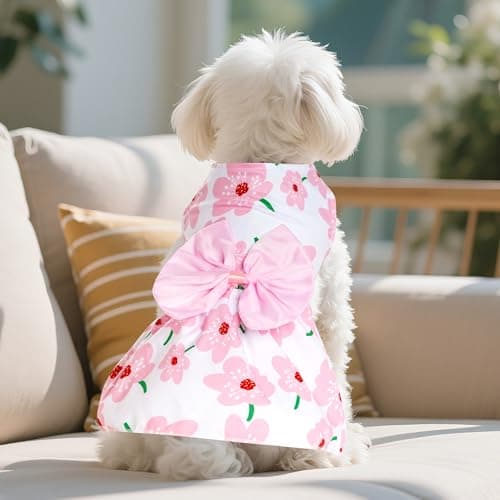 choyaxo Floral Dog Dress Cute Dog Skirt Pet Dress Summer Pet Clothes for Puppy Small Cats — view 4