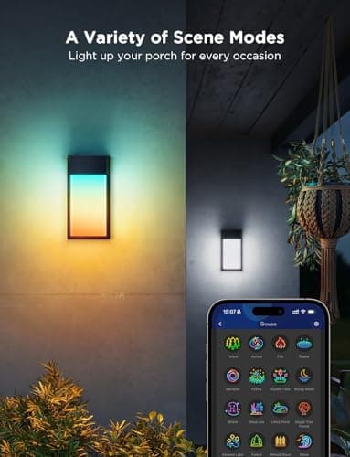 Govee Outdoor Wall Light,2 Pack,1500LM Smart RGBIC Porch Lights,IP65 — view 4