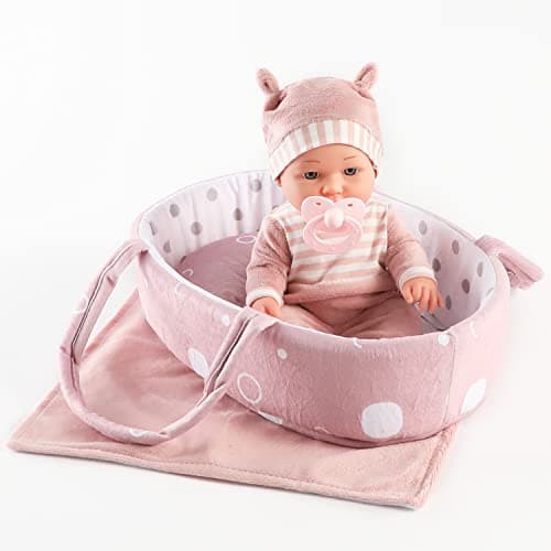 Enjoyin 12'' Baby Doll Toy Set with Accessories Includes Carrier Bassinet Bed, Pacifier, Blanket, and Pillow, Baby Doll Toy for Toddlers 36 Months and Up — view 3