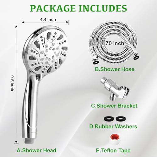 OHDAY® High Pressure Shower Head with Handheld Built-in Power Wash 6-Mode — view 3