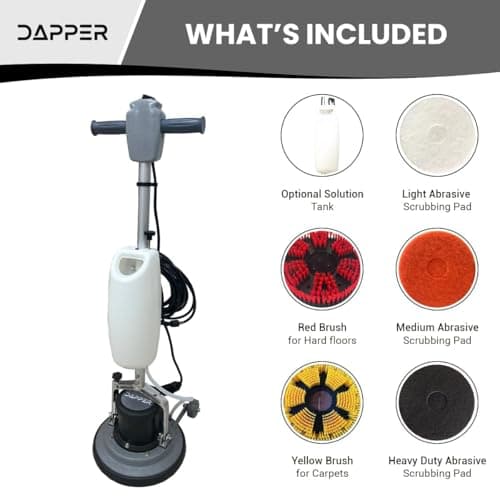 13" Heavy-duty Multi-Functional Floor Buffer Polisher Machine - Clean, Buff, Scrubb and Polish with Ease! Ideal for Carpets Too! Includes Optional Solution Tank, 2 Brushes and 3 Scouring Pads — view 5