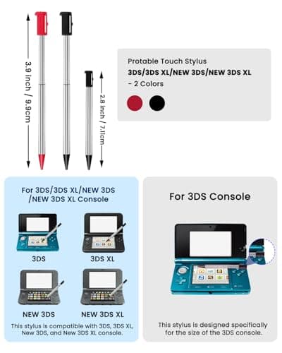 AC Adapter Game Charger for Dsi Ndsi 3DS/3DSXL/New 3DS/New 3Dsll/2DS/Dsi/Dsixl 2 Pack with Stylus Pen — view 4