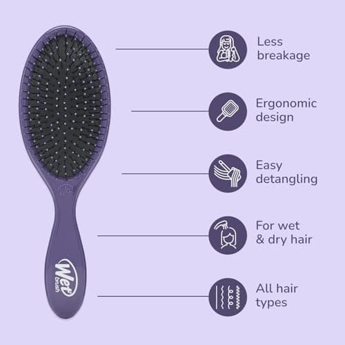 Wet Brush Original Detangler Hair Brush, Amazon Exclusive Purple - Ultra-Soft IntelliFlex Bristles - Detangling Hairbrush Glides Through Tangles For Wet, Dry & Damaged Hair - Women, & Men — view 3
