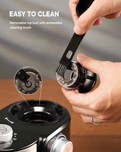 SHARDOR Electric Burr Coffee Grinder 2.0, Automatic Coffee Bean Grinder for Home Use, Adjustable Burr Mill with 16 Precise Settings for Espresso & French Press, Glossy Black — view 4