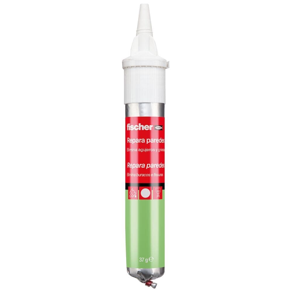 fischer - Masilla Adhesiva Repara Paredes, Compatible con Placas de Yeso PLADUR®, Cemento, Hormigón o Mamposteria | Para Tapar Agujeros Pared, Reparador de Pared | Incluye Espátula (75 ml) — view 2