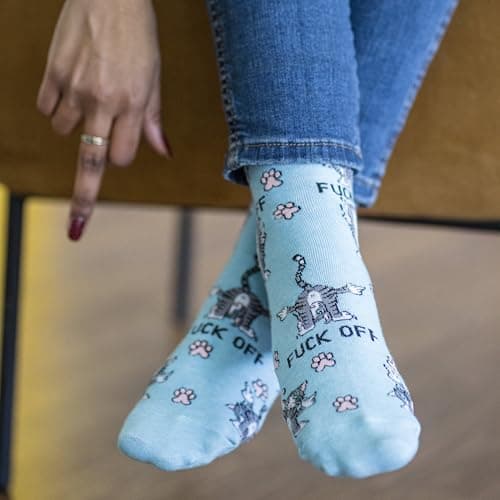 Good Luck Sock Women's F@*% Off Cats Socks, Adult, Shoe Size 5-9 — view 2