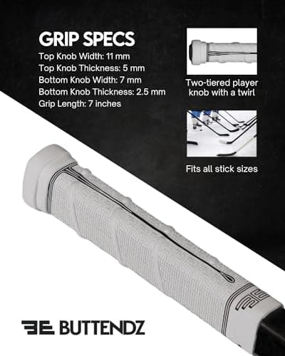 Buttendz Future Rubber Replacement Hockey Grip with Step Down Knob