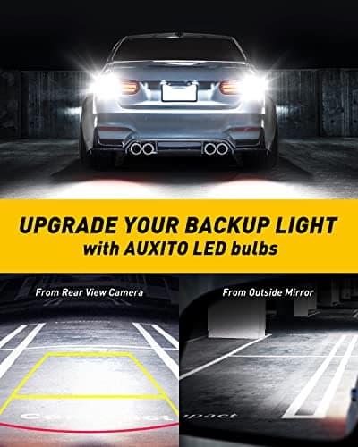 AUXITO 912 921 LED Bulb for Backup Light Reverse Lights High Power 2835 15-SMD Chipsets Error Free T15 906 922 W16W Bulbs, 6000K White, Exterior Light Bulbs (Upgraded, Pack of 2) — view 3
