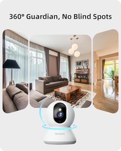 blurams 2K Indoor Camera, 5G Home Security Camera, 360° View Pet Camera with Phone App, Free Human/Motion/Sound Detection, Auto Tracking, Dual-Band WiFi6, Night Vision, Works with Alexa(2 Pack) — view 4