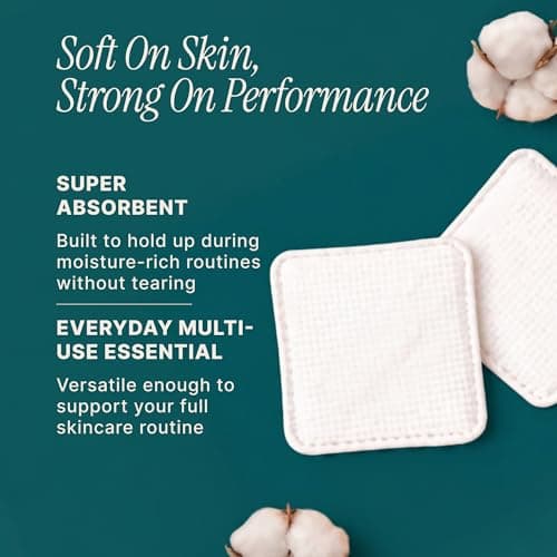 SoulSation Extra Large Face Pads (100 Count) - Durable, Absorbent, Hypoallergenic, Dermatologically Tested - Removes Makeup & Nail Polish, Apply Cleansers & Toners & Micellar Water — view 2