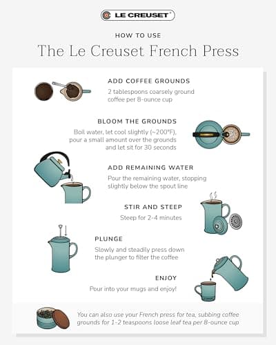 Le Creuset Stoneware French Press, 34 oz., Sea Salt — view 5