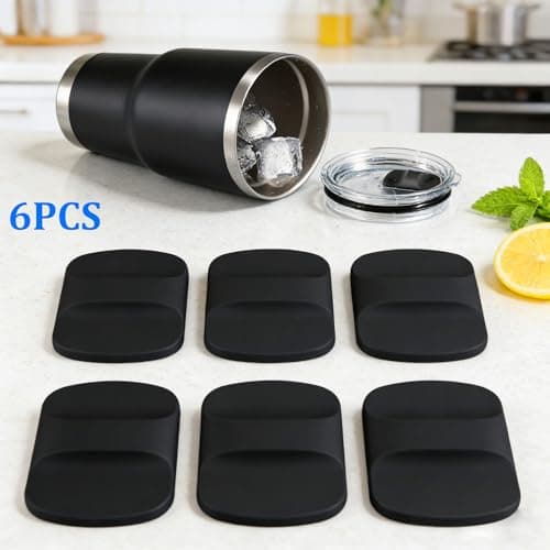 6Pcs Magnetic Lid Slider Replacement for Yeti, Lid Slider Push Block Parts for Yeti Rambler 10 oz, 14 oz, 16 oz, 20 oz, 26 oz, 30 oz Magnetic Lids, Black — view 3