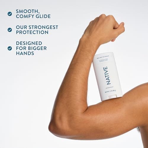 Native Aluminum Free Deodorant, Sea Salt & Cedar, Large Size Stick, 72 Hour Odor Control, for Women & Men, Contains Naturally Derived Ingredients, 3.1 oz — view 6