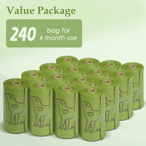 240 Count Lavender Scented 13” x 9” Dog Poop Bags Rolls, Leakproof Strong & Sturdy Waste Bags for Doggie Cat Pet — view 5