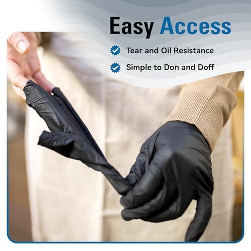 SWIFTLITE Nitrile Gloves Disposable Latex Free, 4 Mil Black Food Grade Powder Free Rubber Gloves for BBQ, Cooking, Cleaning (100, Large) — view 3