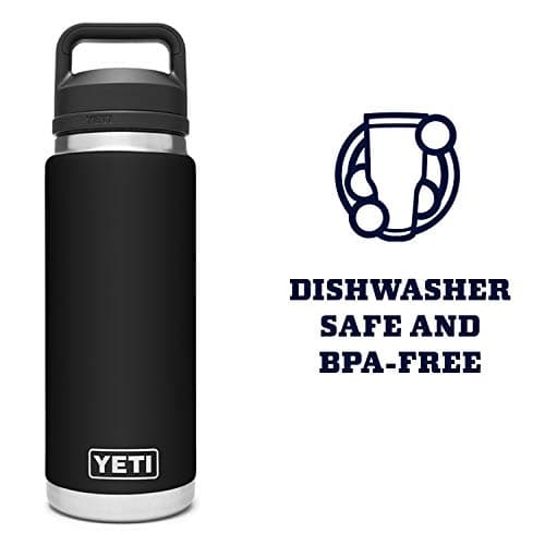 YETI Rambler 26 oz Bottle, Vacuum Insulated, Stainless Steel with Chug Cap, Black — view 4