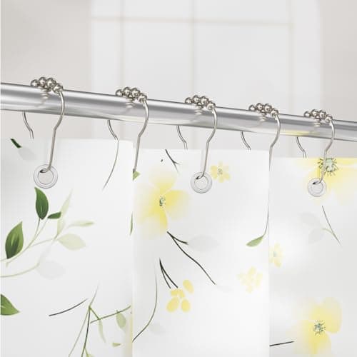 Amazer Shower Curtain Hooks, Decorative Rust Proof Stainless Steel Shower Curtain Hooks for Bathroom Shower Rods Set of 12, Polished Nickel — view 8