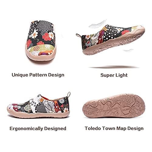 UIN Blossom Women's Fashion Floral Art Sneaker Painted Canvas Slip-On Ladies Travel Shoes (Hana, 9.5) — view 5