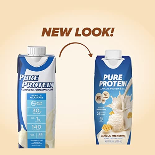 Pure Protein Vanilla Protein Shake, 30g Complete Protein, Vitamins A, C, D, and E plus Zinc to Support Immune Health, Ready to Drink and Keto-Friendly, 11oz Bottles, 12 Pack — view 2