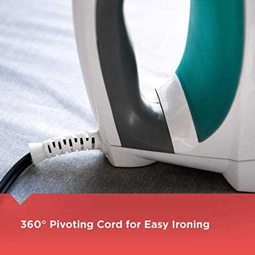 Black+Decker Lightweight Steam Iron for Clothing, Smart Steam Techology, Anti-Drip, Teal, 1200W, IR0820C — view 6