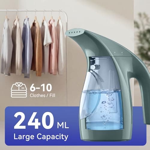 HiLIFE Steamer for Clothes, Portable Handheld Garment Wrinkle Remover, 240ml Big Capacity, 700W, Strong Penetrating Steam, for Home, Office and Travel, ONLY FOR 120V, Jade Mint — view 5