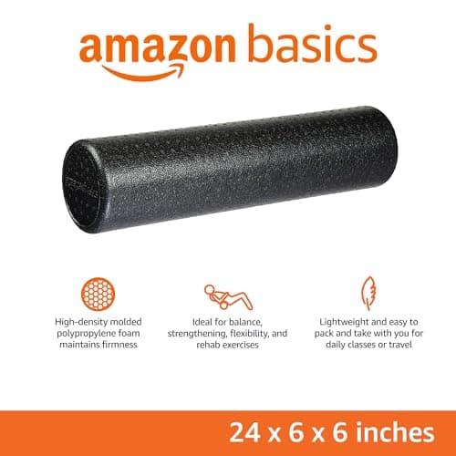Amazon Basics High Density Foam Roller for Exercise and Recovery, 61 Centimeters, Black