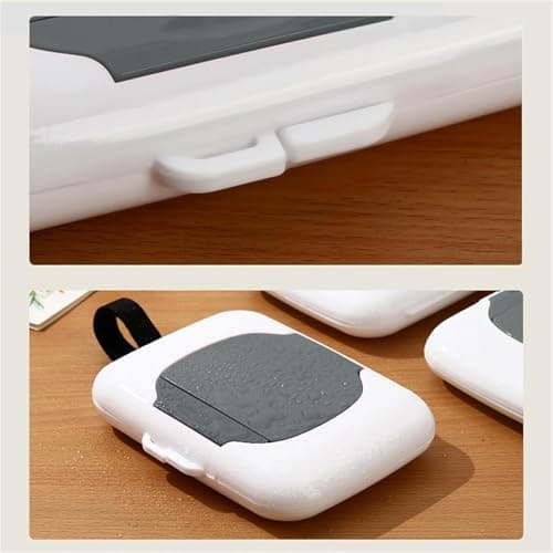 Gray Wipes Dispenser Travel Wipe Holder Reusable Wet Wipe Container Box,Grab Hanging Dispensers Refillable Wipe Case Safe Wet Storage Diaper Wipe Holders Wipe Holders — view 4