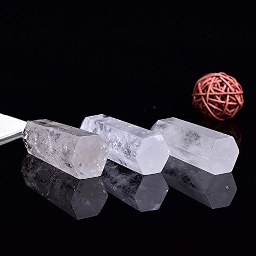 Runyangshi Clear Quartz Natural Healing Crystal Wands 6 Faceted Single Point Crystals Prism Wand for Meditation Reiki Chakra Therapy Home Decor Gift 2"-2.4" — view 5