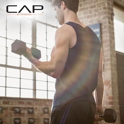 CAP Barbell 15 LB Coated Hex Dumbbell Weight Pair with Black Handle — view 3