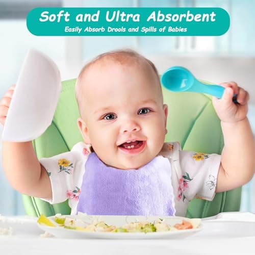 HOMEXCEL Baby Washcloths 12 Pack-Microfiber Coral Fleece Baby Bath Face Towel 7 x 9 Inch Extra Absorbent Soft Burp Cloth and Wash Cloths for Newborn-Infants and Toddlers,Purple — view 5