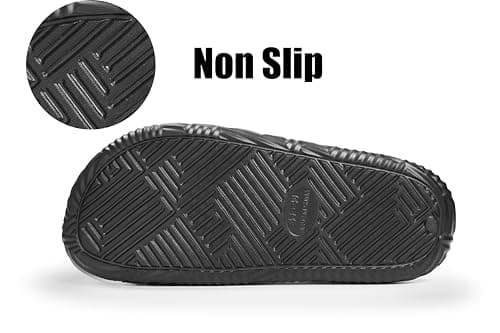 Weweya Men Women Shower Slides Non Slip Bathroom Slippers Beach Sandals Black Women Size 10.5 Men Size 9.5 — view 2