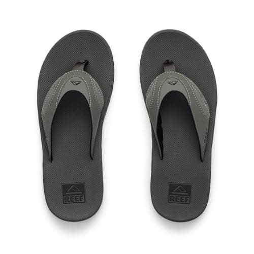 Reef Fanning Mens Bottle Opener Flip Flop, Arch Support, Durable Outsole, Water Friendly, Grey/Black, 10 — view 3