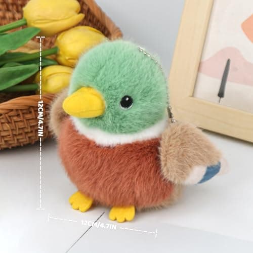 ABEARCAR Mallard Duck Stuffed Animal 4.7 Inch Realistic Cute Plush Toy, Cute Mallard Duck Plushie Christmas Birthday Valentine's Day Gift for Kids Girlfriends — view 3