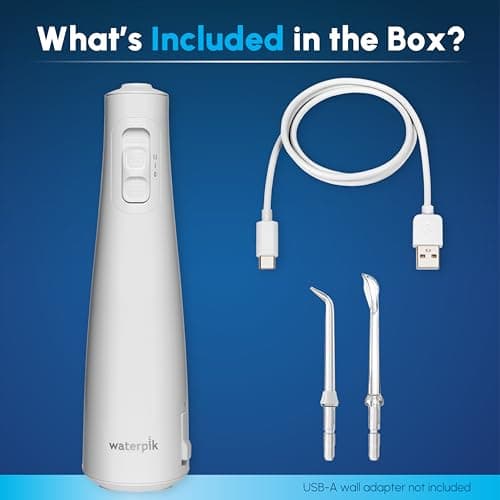 Waterpik Cordless Pulse 3100 Rechargeable Portable Water Flosser for Teeth, Gums, Braces Care and Travel with 2 Flossing Tips, Waterproof for Shower Use, ADA Accepted, WF-20 White, Amazon Exclusive — view 3