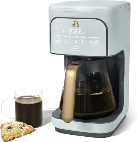 B - 12-Cup Programmable Coffee Maker with Touch Controls, Auto Brew Timer, Reusable Filter, Large Glass Carafe, Countertop Coffee Machine (Hydrangea) — view 6