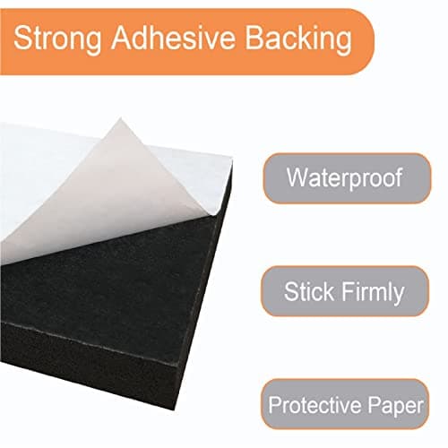 Adhesive Foam Padding, 4 Pieces Neoprene Foam Anti Vibration Pads High Density Closed Cell Foam Sheet, Insulation Soundproofing Black (4" x 4" x 3/4", 4 Pcs) — view 2