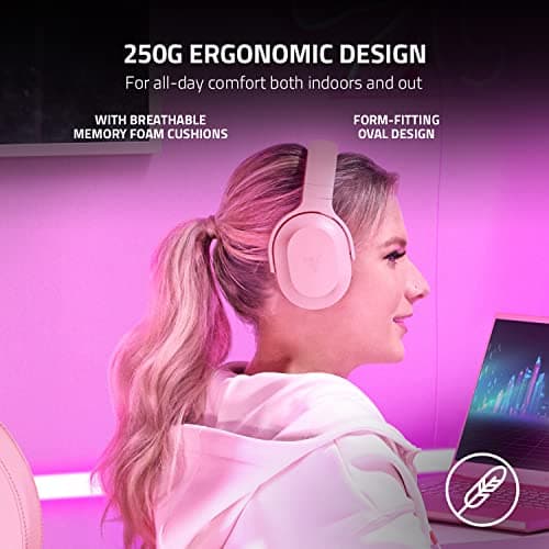Razer Barracuda X Wireless Gaming & Mobile Headset (PC, PlayStation, Switch 2, Android, iOS): 2.4GHz Wireless + Bluetooth - Lightweight - 40mm Drivers - Detachable Mic - 50 Hr Battery - Quartz Pink — view 2