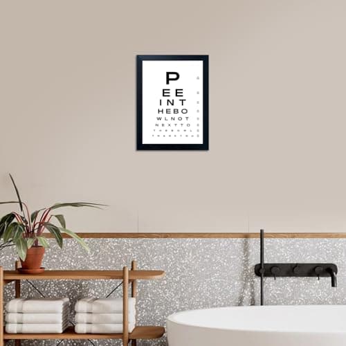 Funny Bathroom Signs Framed Black and White Bathroom Wall Decor Eye Chart Wall Art Humor Canvas Print Poster Fun Toilet Decor — view 7