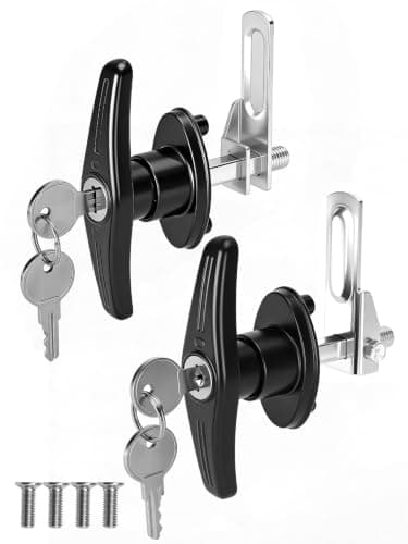 Quality Life Truck Cap Camper Shell T-Handle Lock Latch Replacement Parts, Truck Bed Topper Door Locking Kit Accessories with Keys - L&R Pair