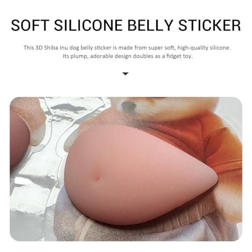 4Pcs Dog Belly Sticker,Anti-Collision Sticker for Car Door Furniture,Cute Puppy Decal with Self Adhesive Backing, Silicone Puppy with Pink Belly — view 2