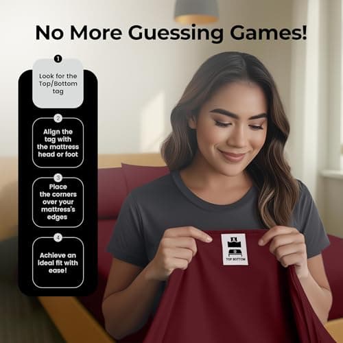 Utopia Bedding Queen Fitted Sheet - Bottom Sheet - Deep Pocket - Soft Microfiber -Shrinkage and Fade Resistant-Easy Care -1 Fitted Sheet Only (Burgundy) — view 4